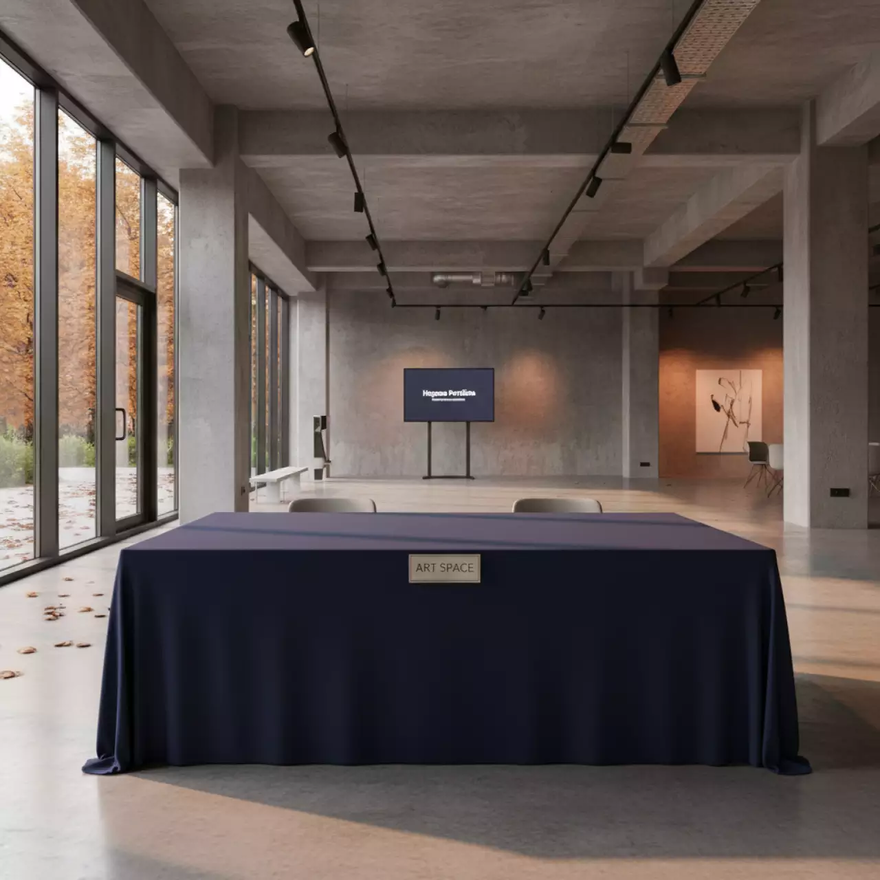 Аренда Чехол стрейч текстиль на стол 180х80 темно синий на вилле «Анна» — ART SPACE