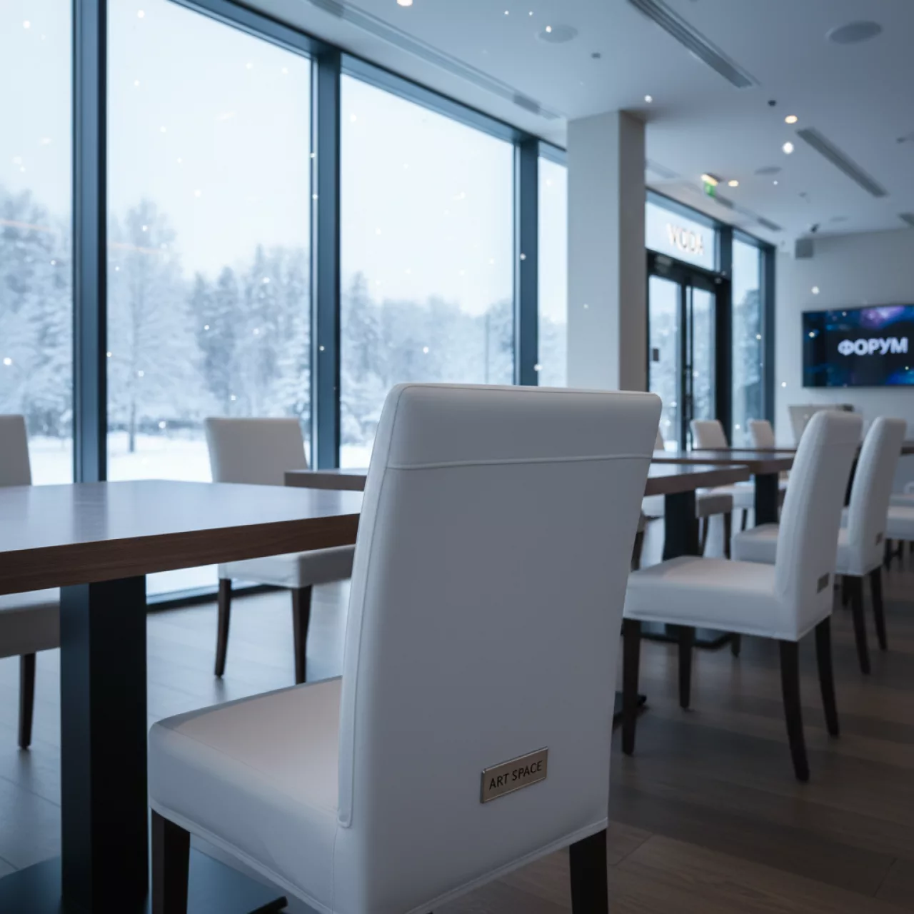 Аренда Чехол стрейч текстиль на стул белый в ресторане «Voda» — ART SPACE