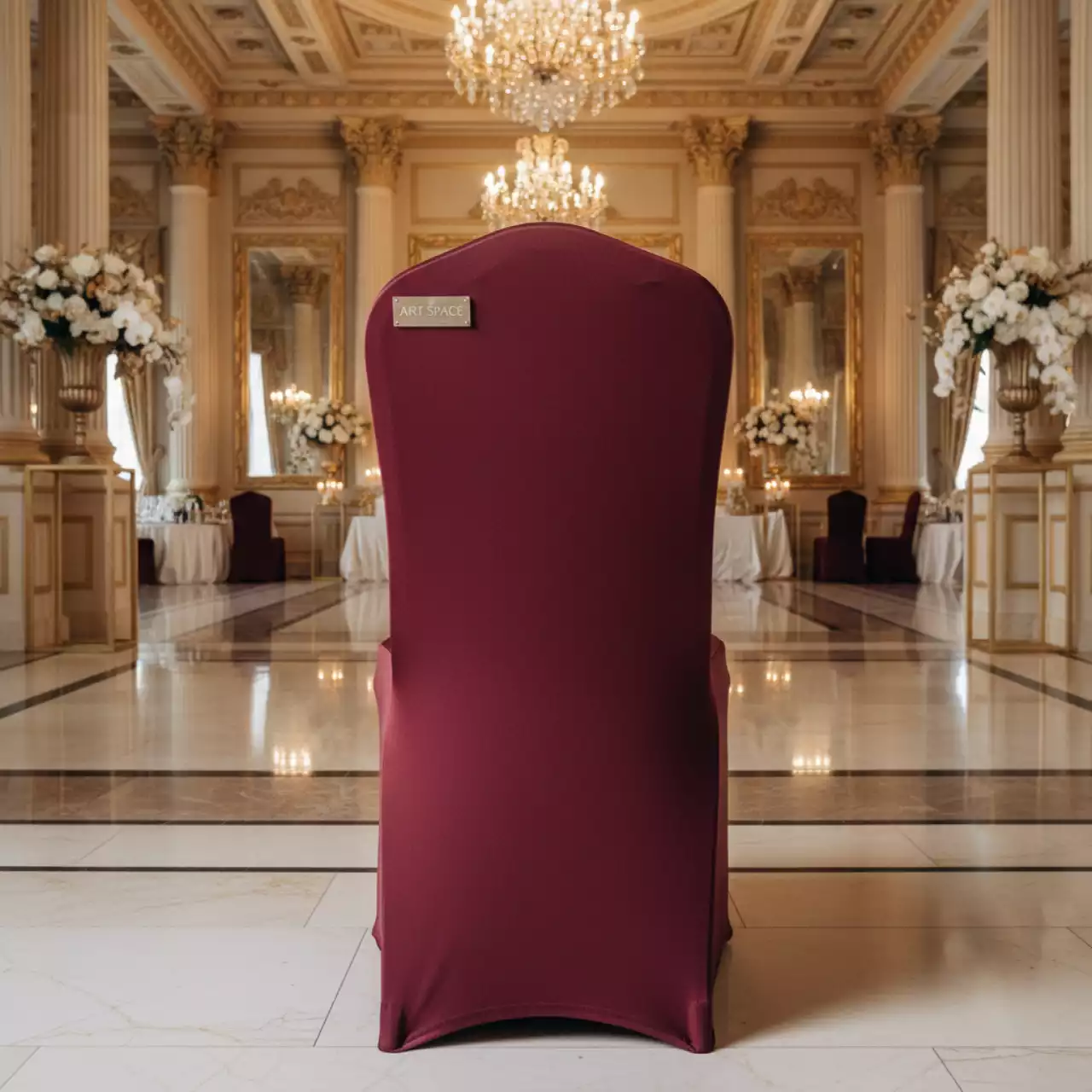 Аренда Чехол стрейч текстиль на стул бургундия в Sochi Marriott Krasnaya Polyana — ART SPACE