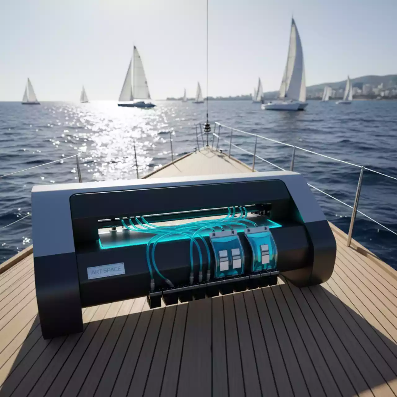 Аренда Чернила для плоттеров Nutec Diamond D 15 TRV2 L cyan в пакетах с чипом на парусной регате (Сочи) — ART SPACE