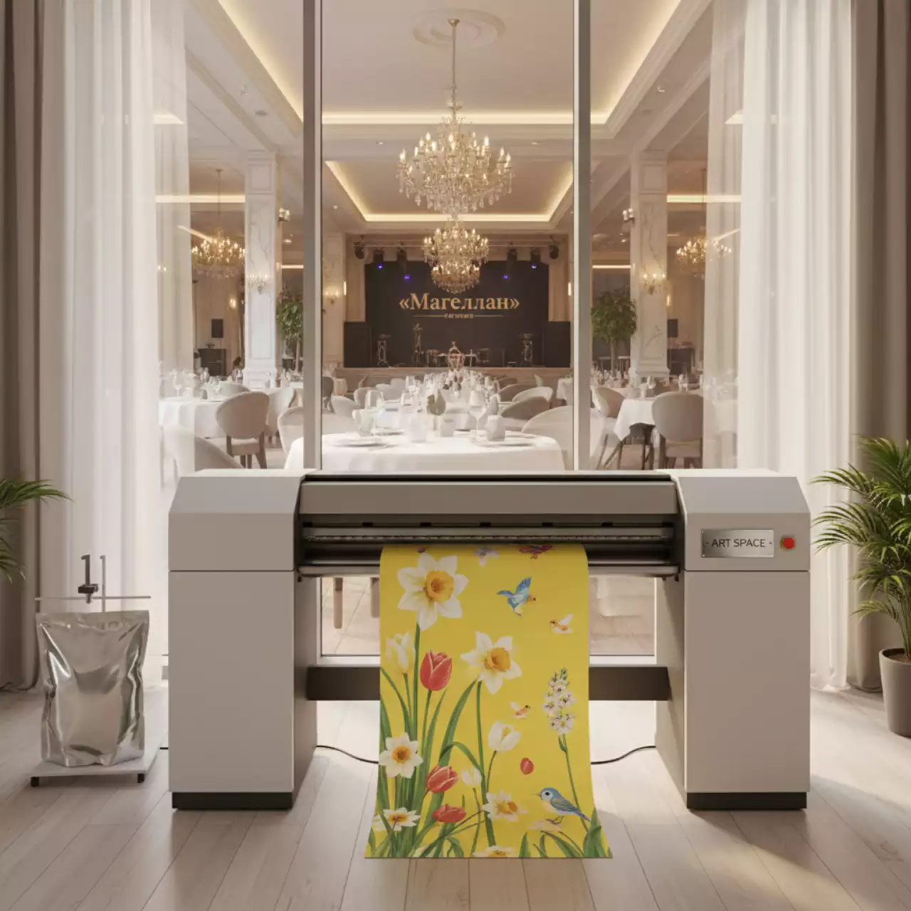 Аренда Чернила экосольвентные Bordeaux FUZE Eco NR6 yellow 1 л пакет в ресторане «Магеллан» — ART SPACE