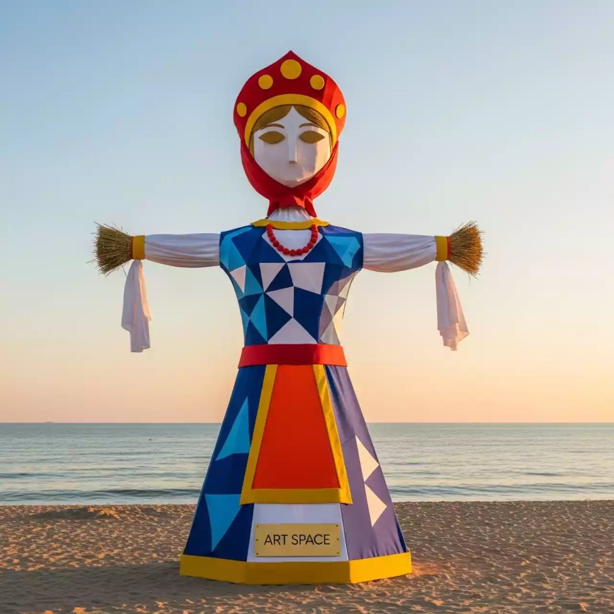 Аренда Чучело масленицы 3,5 м на пляже «Ривьера» — ART SPACE