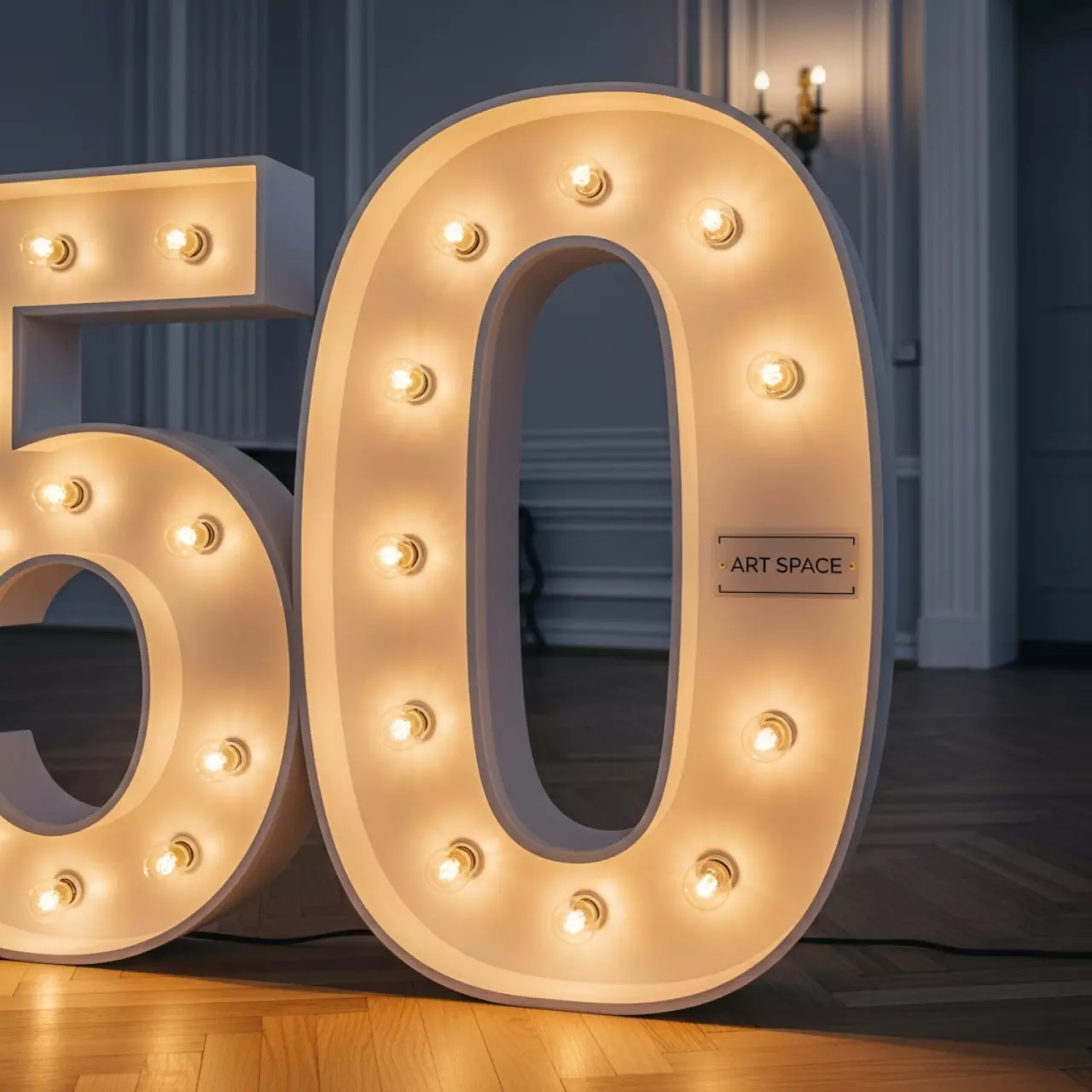 Аренда Цифры с лампочками 50 см в Panorama by Mercure — ART SPACE