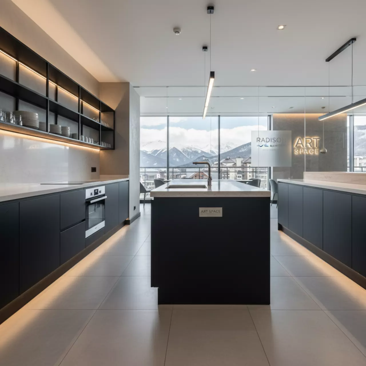 Аренда Цоколь ПВХ для кухни черный 150 мм 32 м в Radisson Hotel Rosa Khutor — ART SPACE