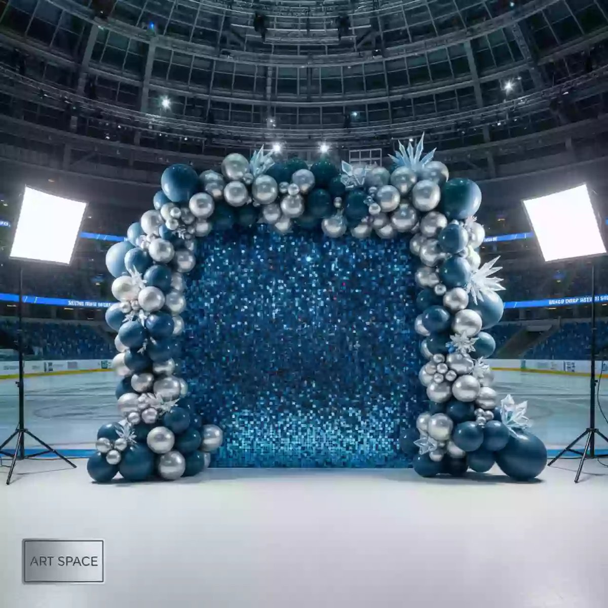 Аренда Декор фотозона из пайеток и шаров в ледовом дворце «Большой» — ART SPACE