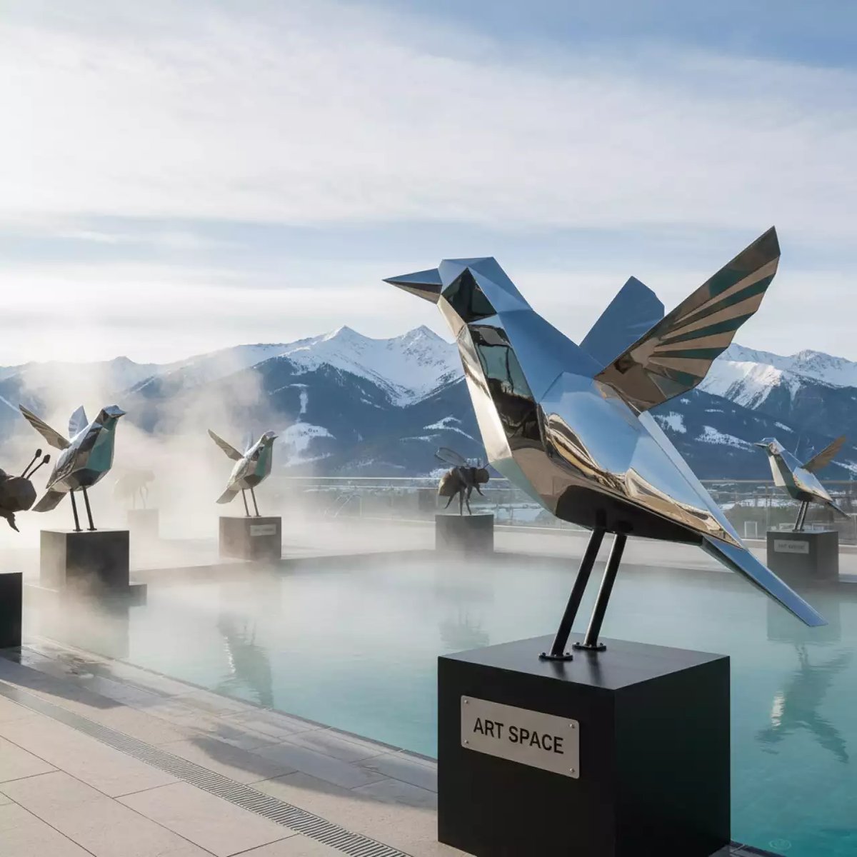 Аренда Декор Птицы и пчелы для террасы у бассейна в казино «Сочи» — ART SPACE