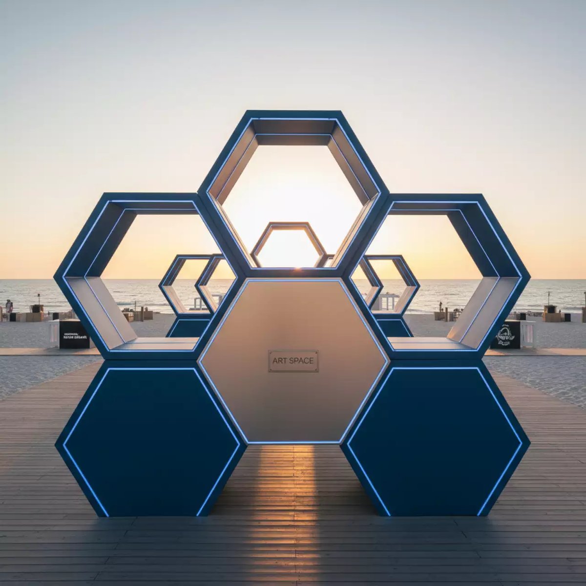 Аренда Декорация соты в пляжном клубе Del Mar — ART SPACE