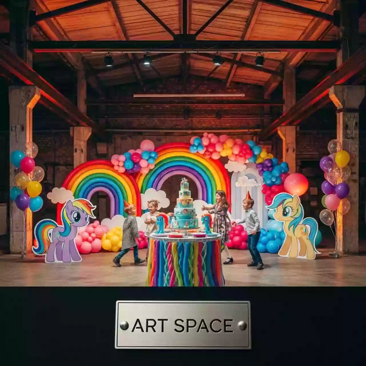 Аренда День рождения детский в стиле "Пони Радуга" в зале «Чайка» (Морпорт) — ART SPACE