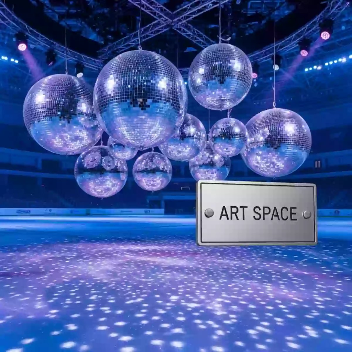 Аренда Диско шар зеркальный микс в ледовой арене «Шайба» — ART SPACE