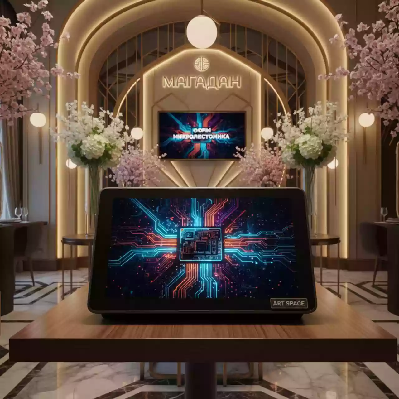 Аренда Дисплей цветной сенсорный AMOLED HDMI 5.5" 1920x1080 в корпусе в ресторане «Магадан» — ART SPACE