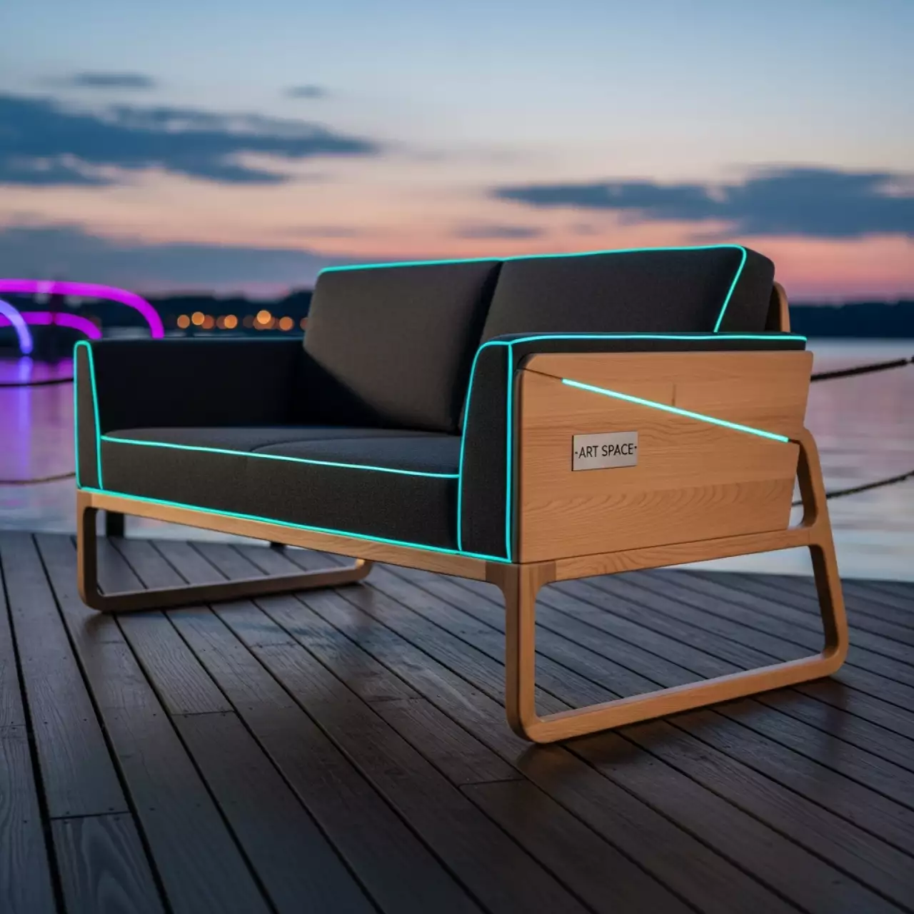 Аренда Диван 2 местный из бука Vena в ресторане «Voda» — ART SPACE