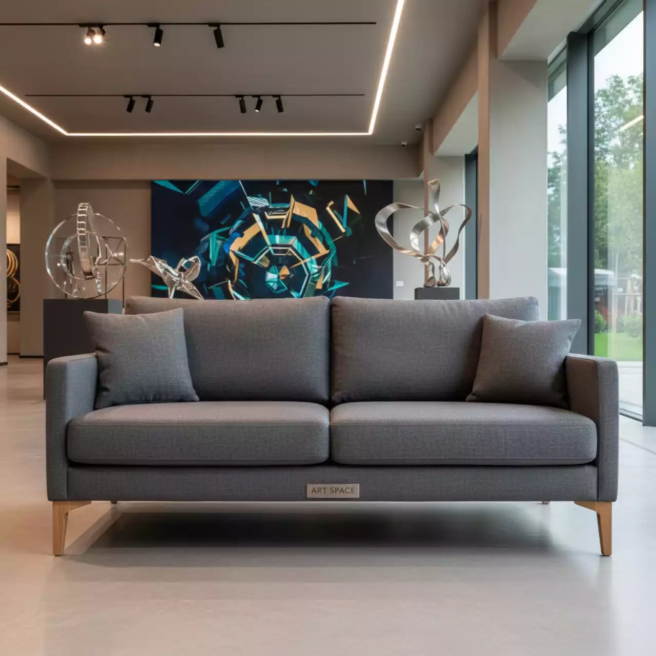 Аренда Диван 2 местный с подушками серый CHELSEA в Karat Resort — ART SPACE