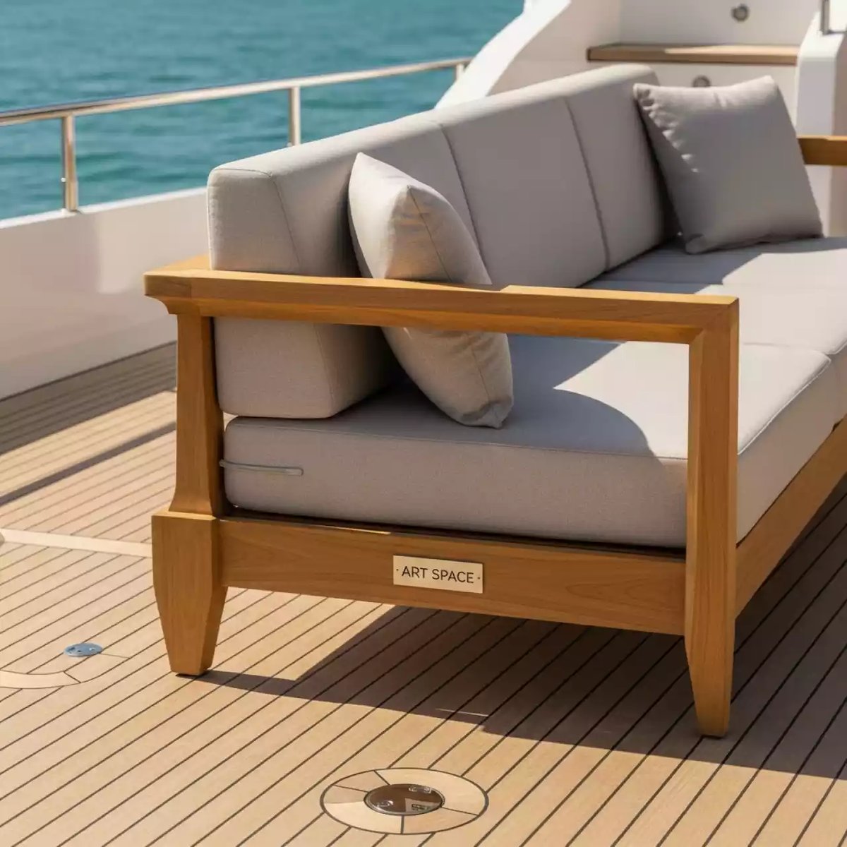 Аренда Диван 3 местный из тика Talara на VIP теплоходе (Морпорт Сочи) — ART SPACE