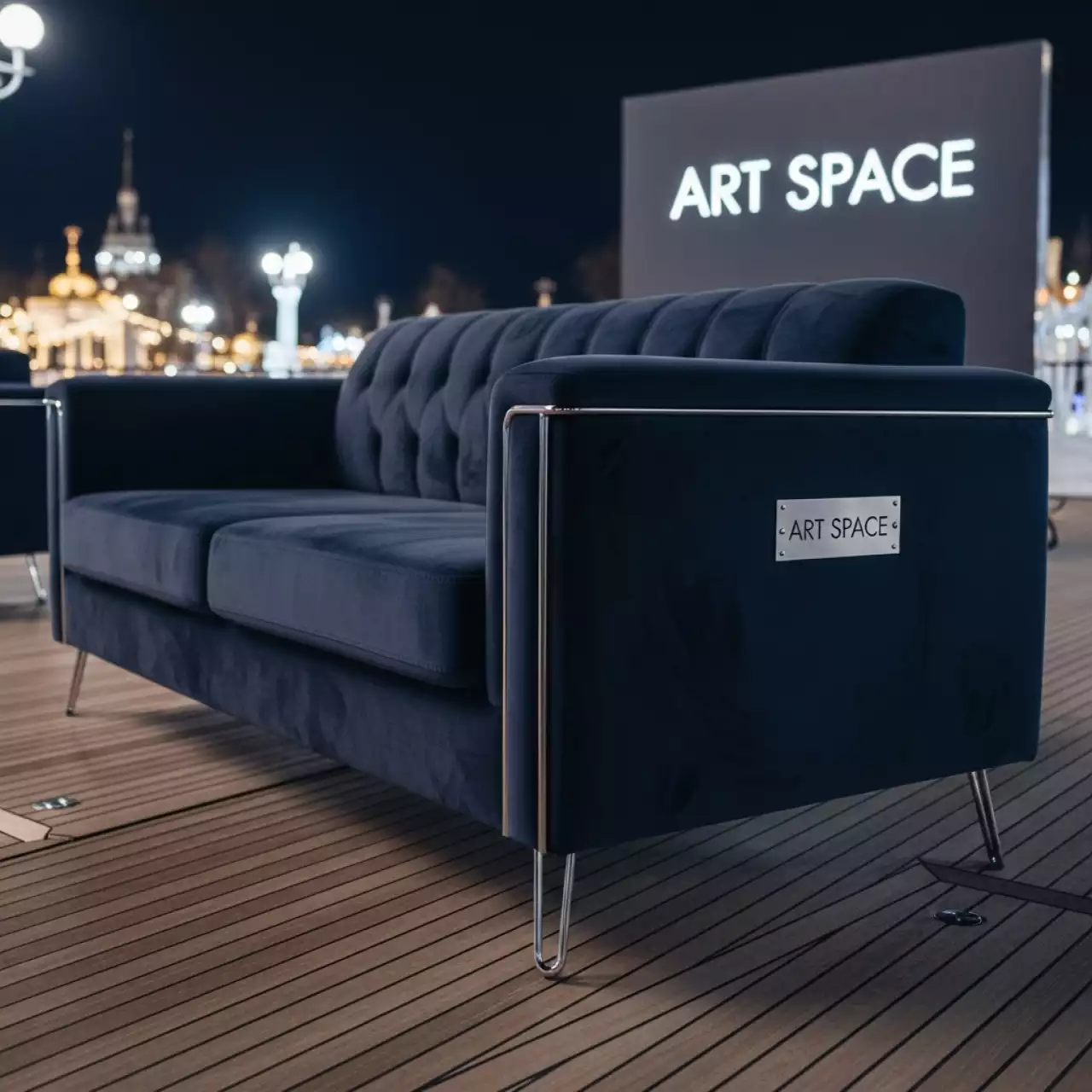 Аренда Диван Альбиони велюр Velutto 75 ножки хром на VIP-яхте (Имеретинский порт) — ART SPACE