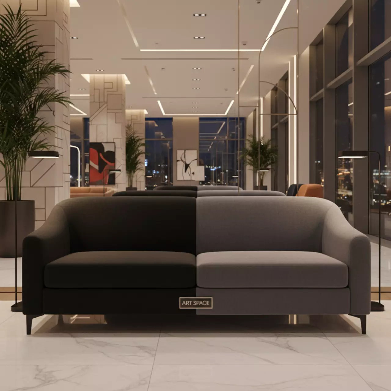 Аренда Диван Andrian grey & black в Cosmos Sochi Hotel — ART SPACE