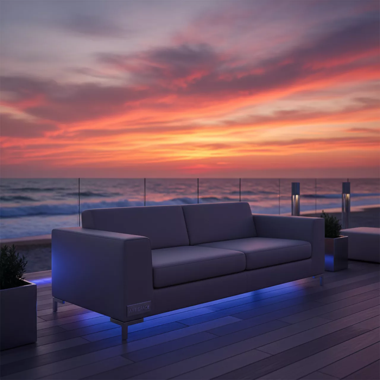 Аренда Диван Andrian grey mokka в пляжном комплексе VinoGrad — ART SPACE