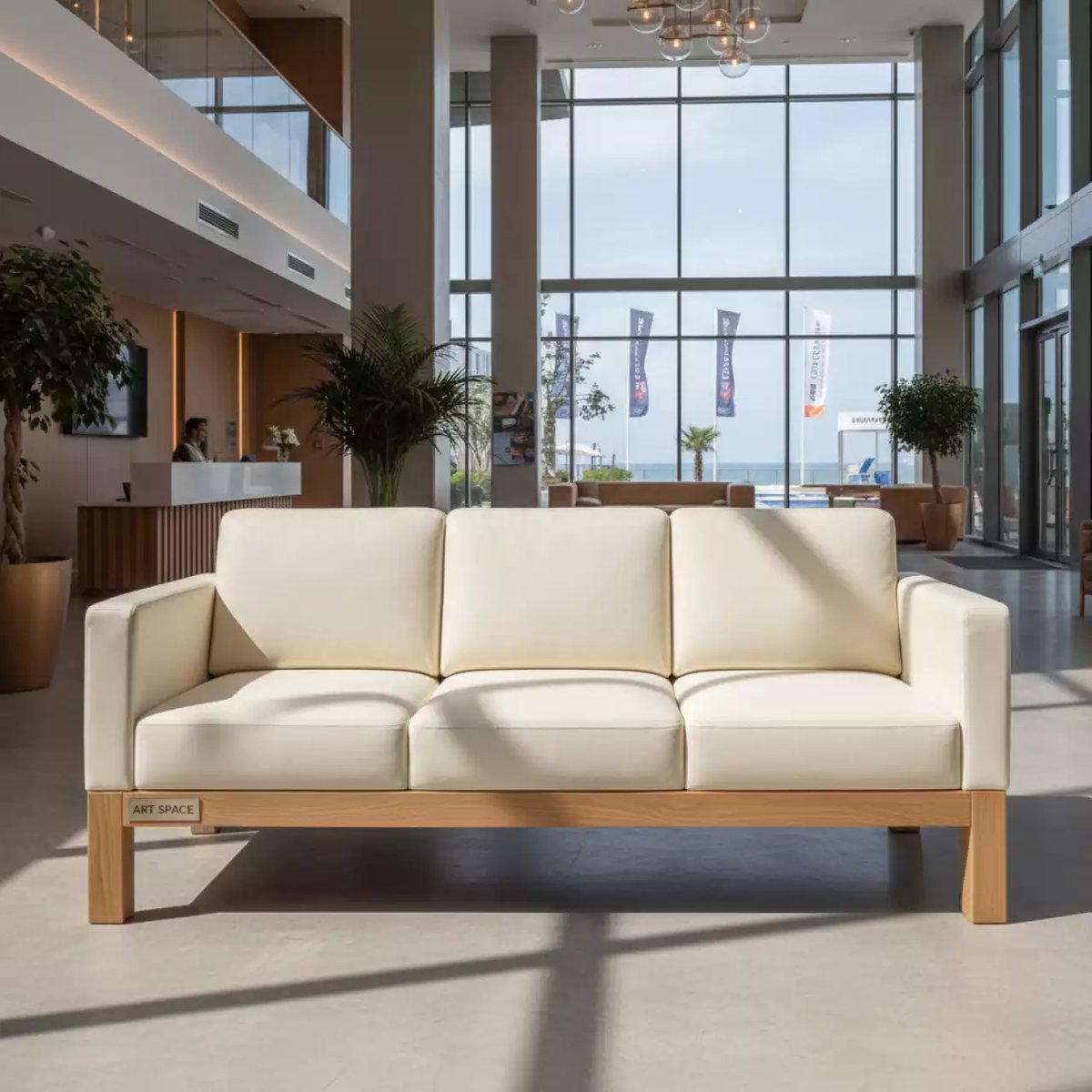 Аренда Диван Барселона белый трехместный в Imeretinskiy Hotel — ART SPACE