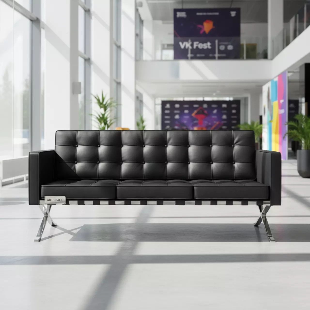 Аренда Диван Барселона черный трехместный в Sport Inn Hotel & Wellness — ART SPACE