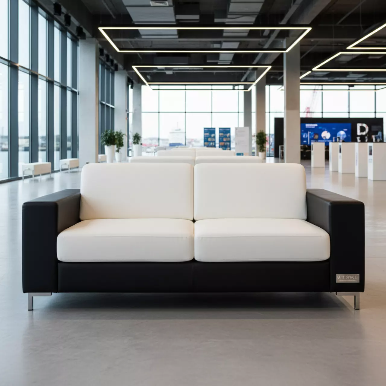 Аренда Диван бело черный Cube из экокожи 03 033BK в зале «Чайка» (Морпорт) — ART SPACE