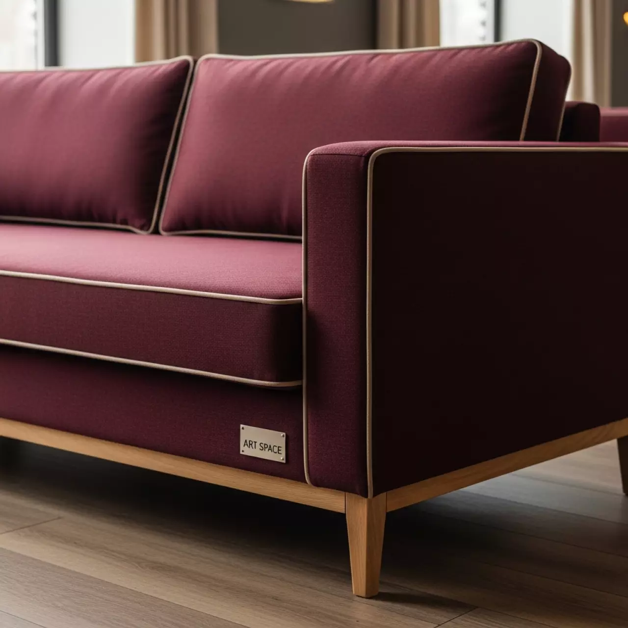 Аренда Диван бордовый кант бежевый Хелиа 1600 в ресторане «Brunello» — ART SPACE