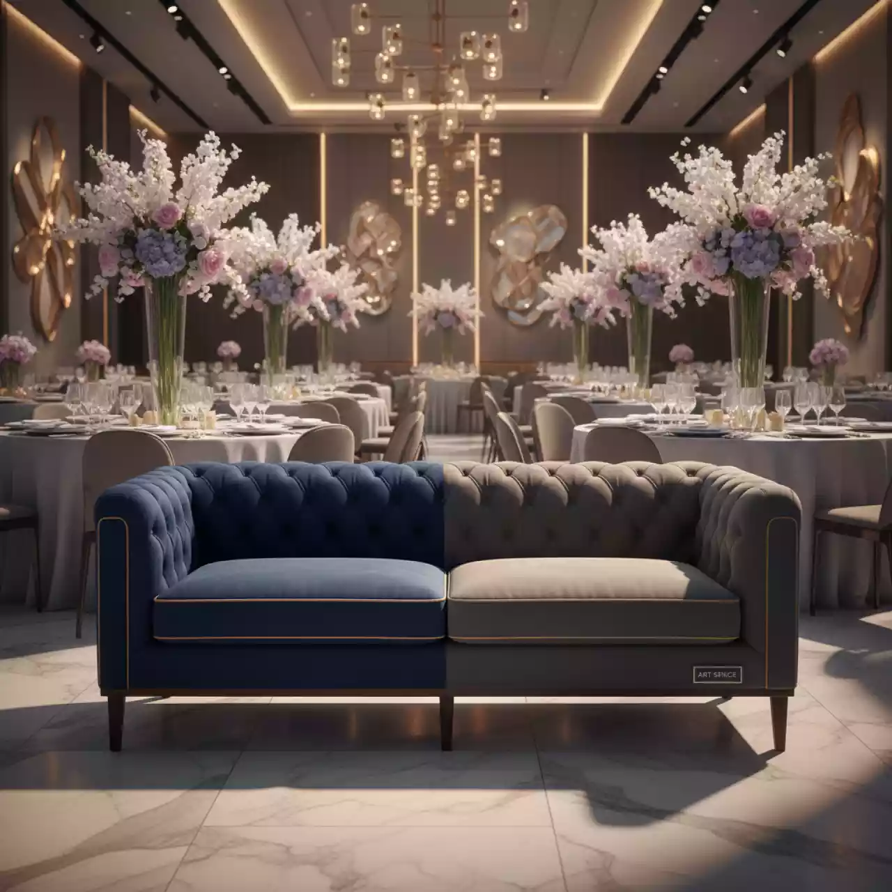 Аренда Диван Честер прямой двухместный в Mantera Supreme — ART SPACE