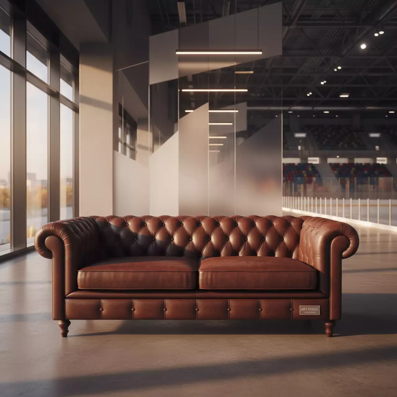 Аренда Диван Chesterfield Brown в ледовом дворце «Большой» — ART SPACE