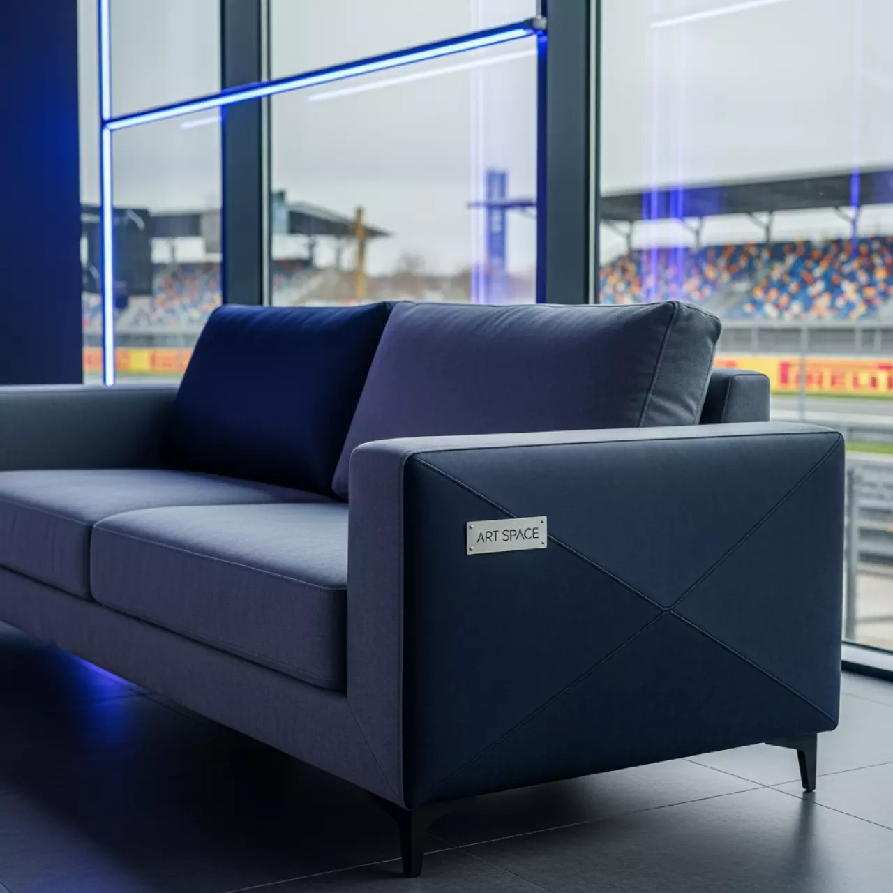 Аренда Диван Десвилль серо синий в ресторане «Voda» — ART SPACE