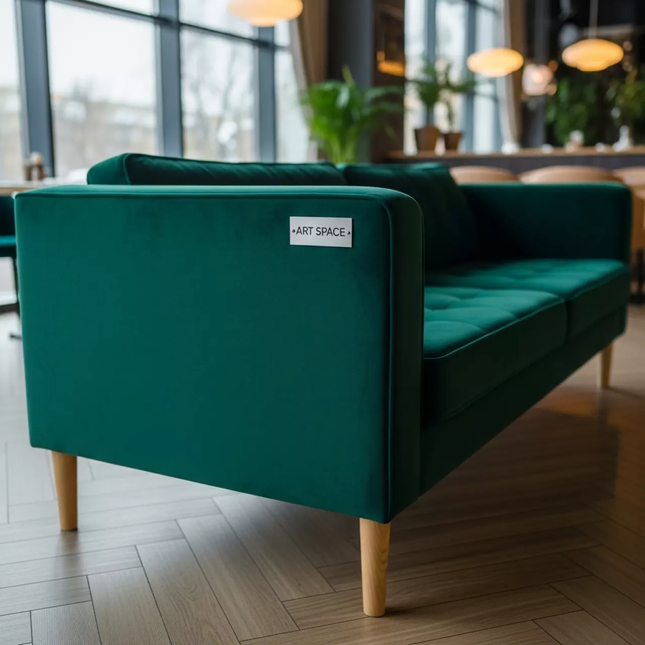 Аренда Диван Дэймос велюр изумрудный в ресторане «Паруса» — ART SPACE