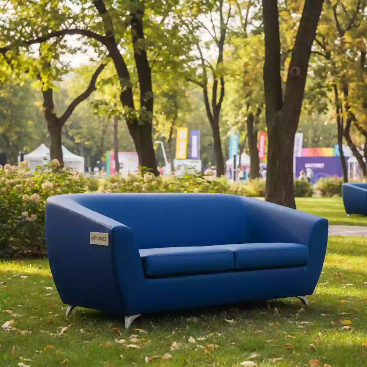 Аренда Диван двухместный Andrian blue синий в парке «Ривьера» — ART SPACE