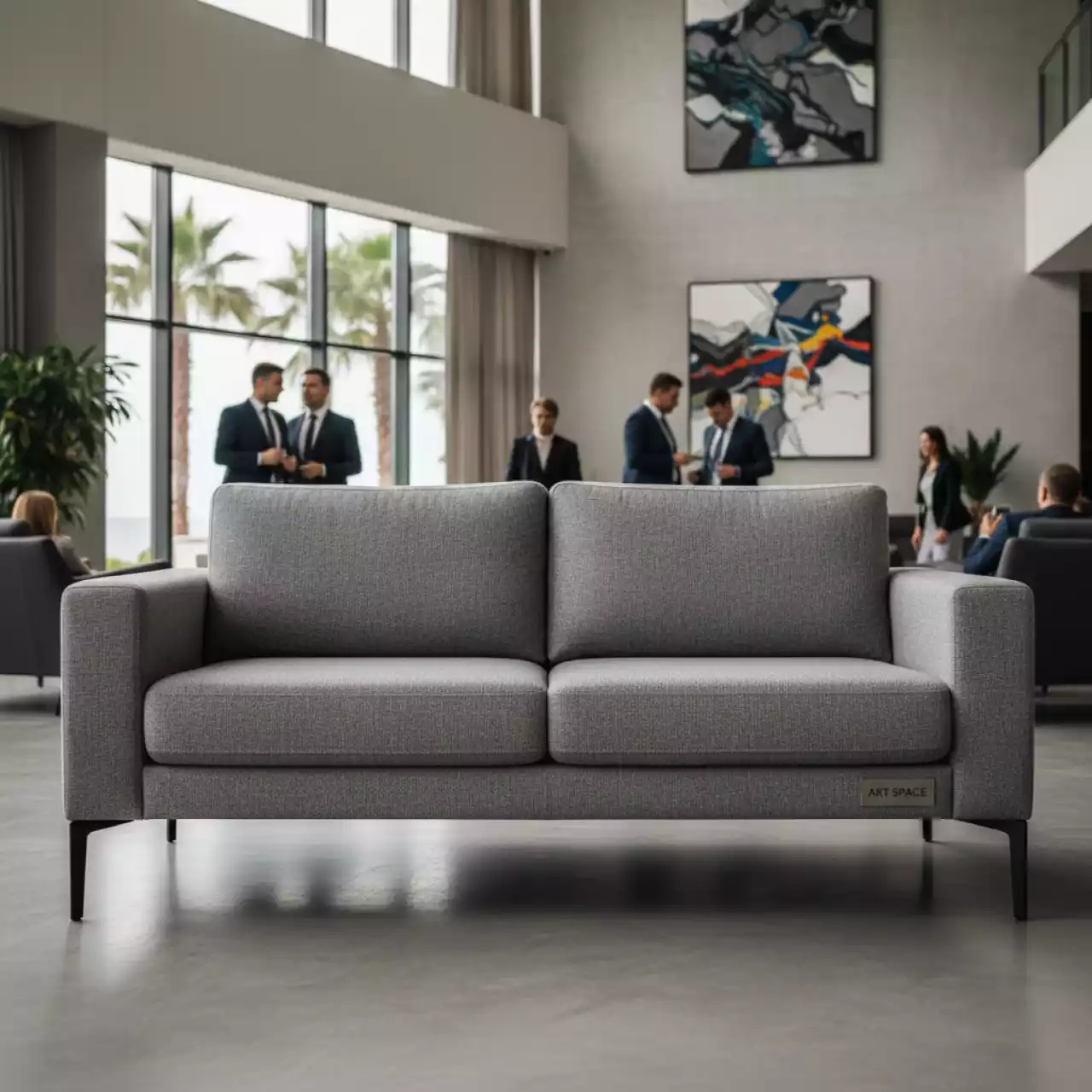 Аренда Диван двухместный Andrian grey & black в отеле Radisson Lazurnaya — ART SPACE