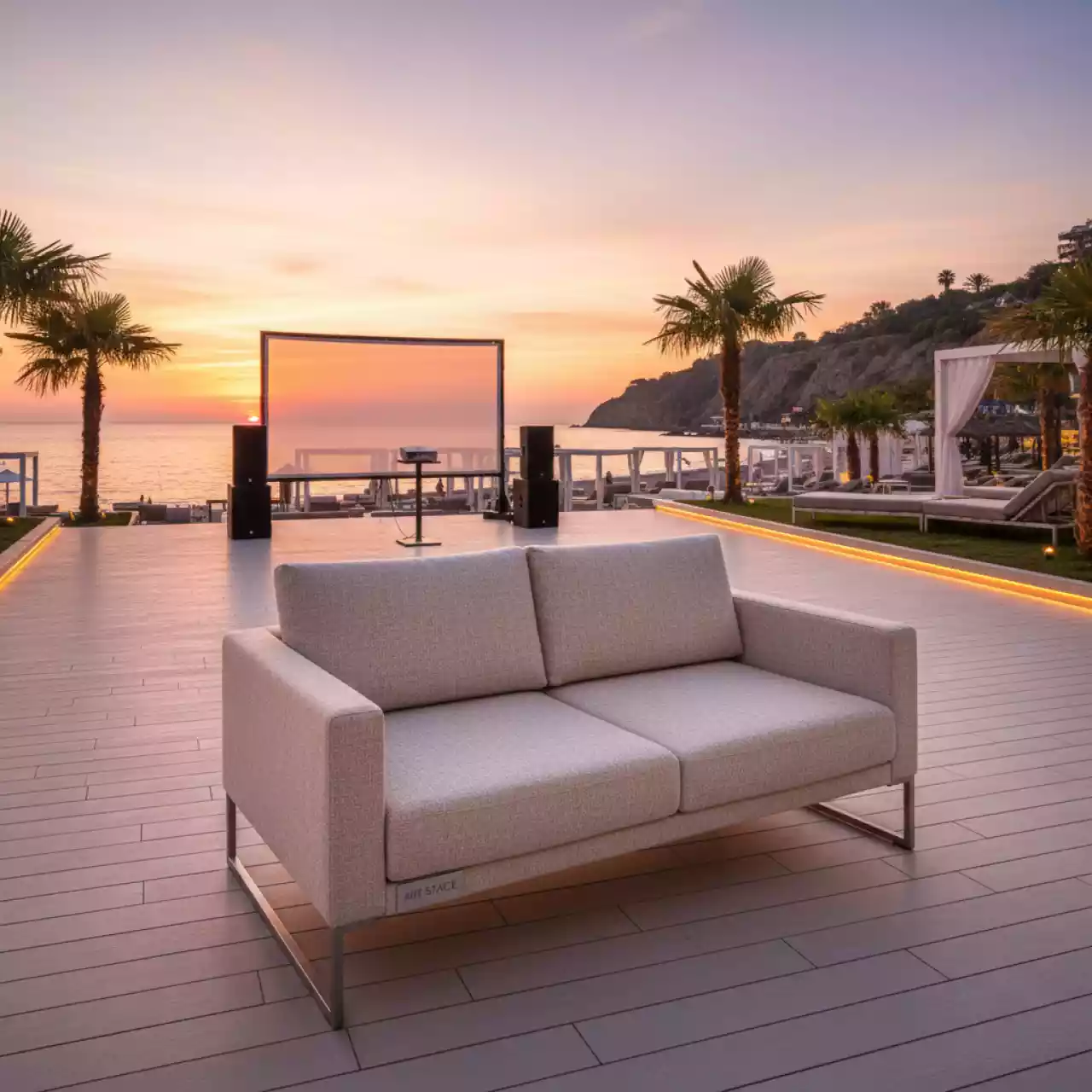 Аренда Диван двухместный Arizona Beige на пляжных клубах Хосты — ART SPACE