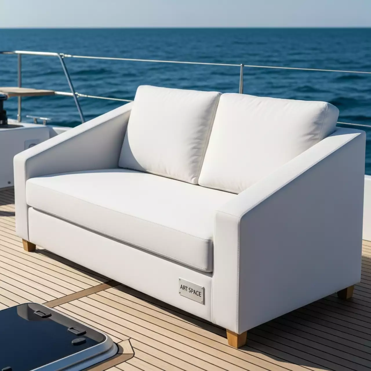 Аренда Диван двухместный белый Cyber на парусной регате (Сочи) — ART SPACE