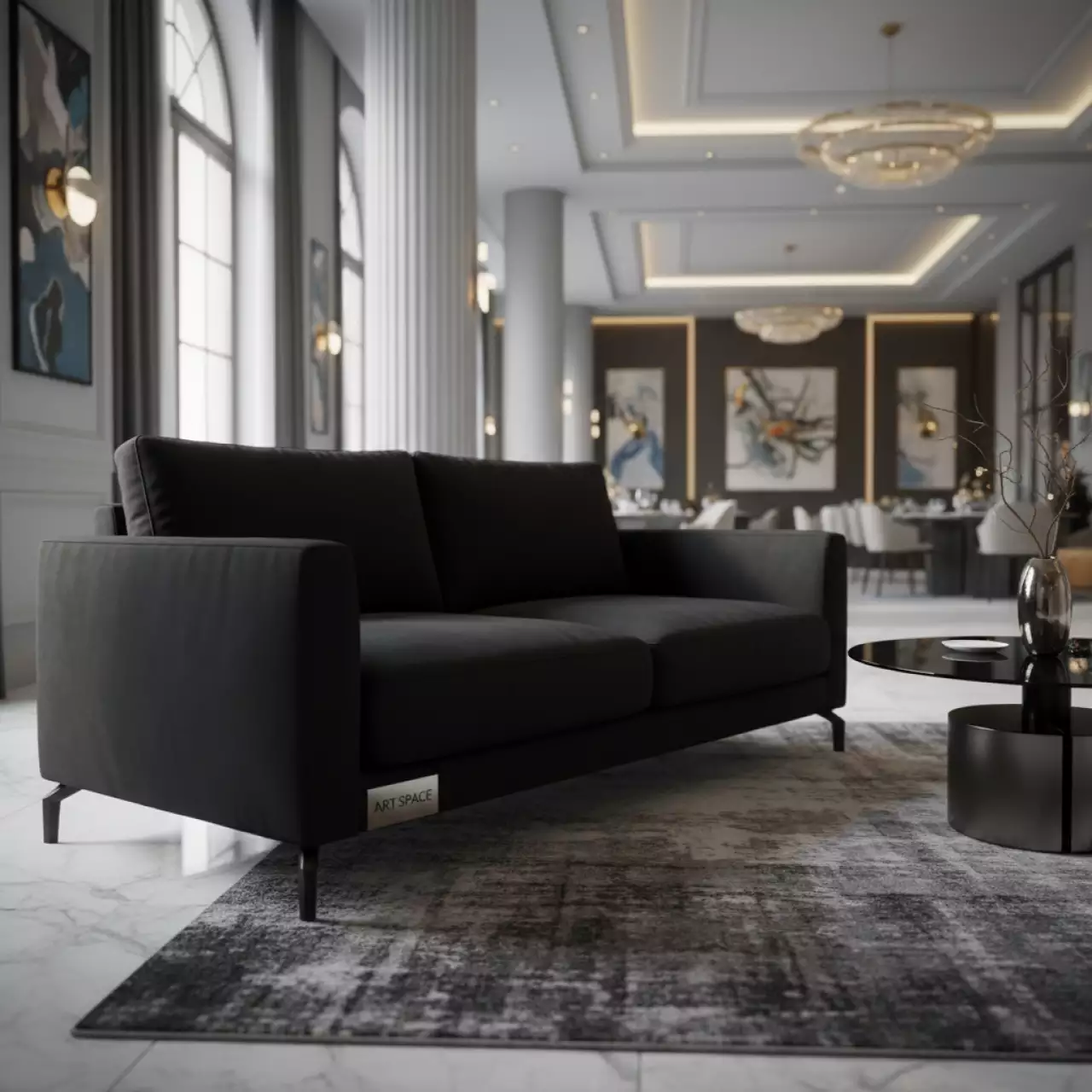 Аренда Диван двухместный Compact black в Radisson Hotel Rosa Khutor — ART SPACE