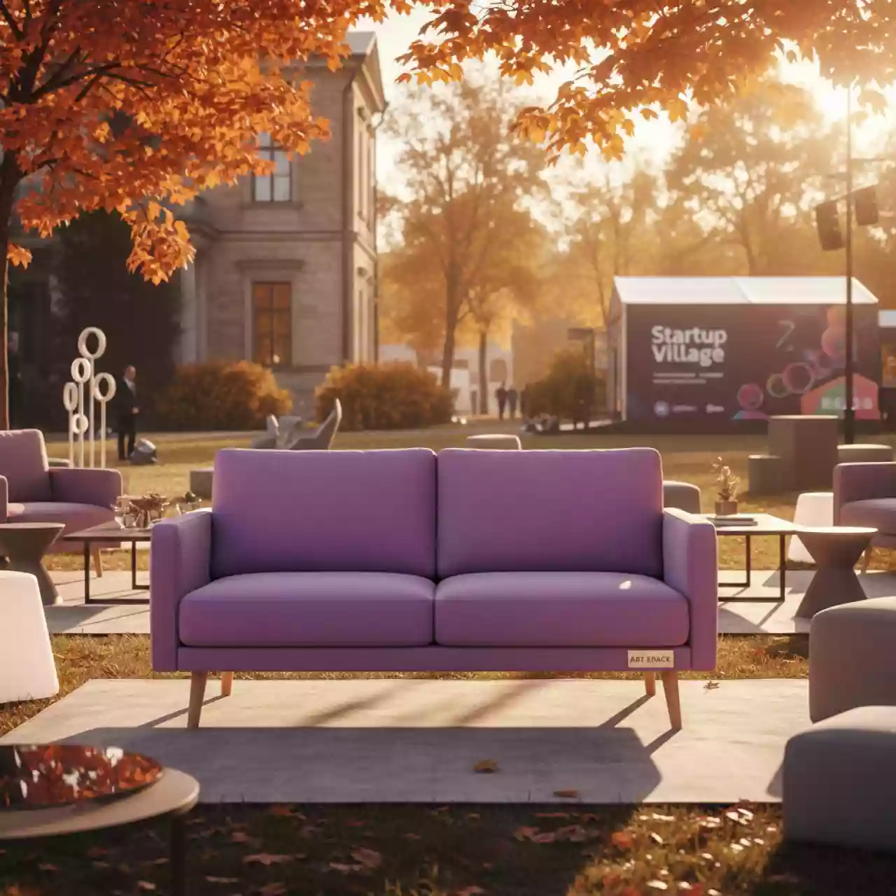 Аренда Диван двухместный Keyway лиловый в усадьбе Голицына — ART SPACE