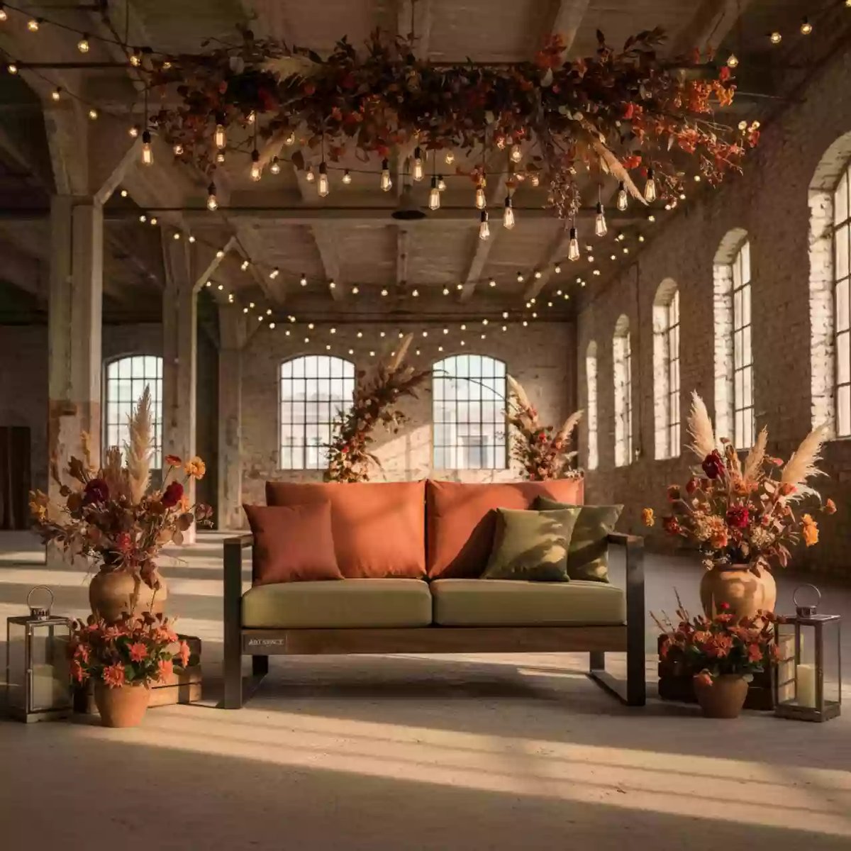 Аренда Диван двухместный Link Terra с подушками на Медальной площади — ART SPACE