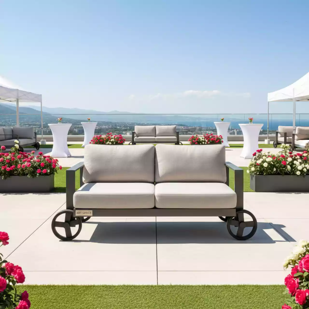 Аренда Диван двухместный на колесах Vineyard в Panorama by Mercure — ART SPACE