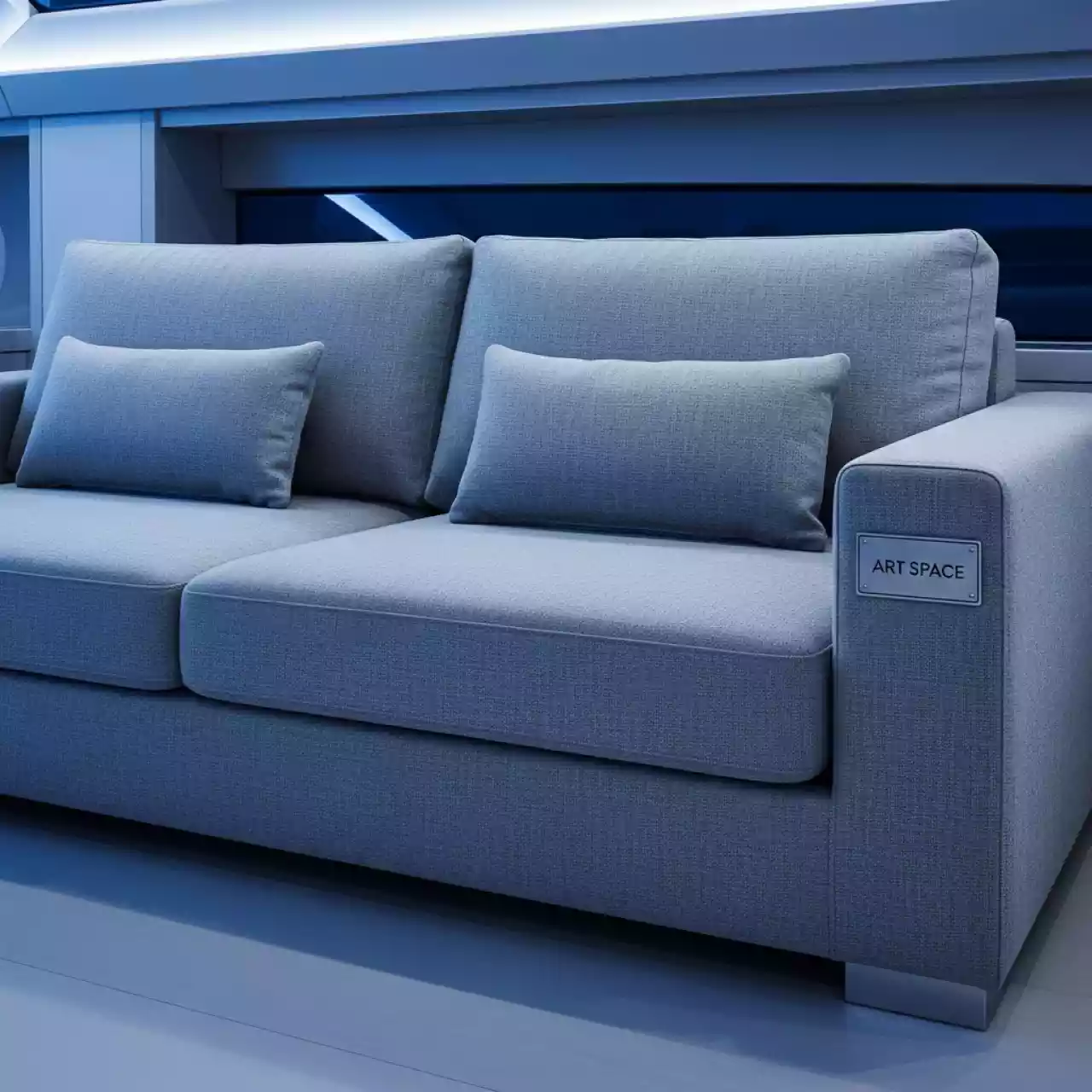 Аренда Диван двухместный Ralph Ash с подушками на VIP теплоходе (Морпорт Сочи) — ART SPACE