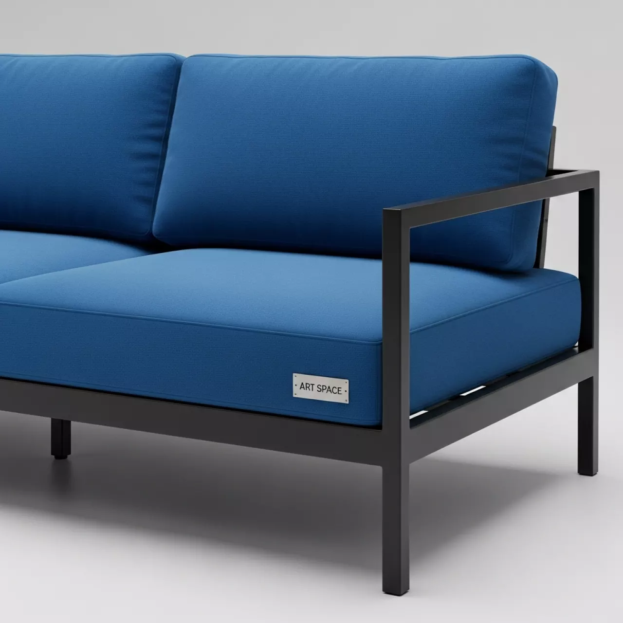Аренда Диван двухместный с синими подушками в Gamma Sirius — ART SPACE
