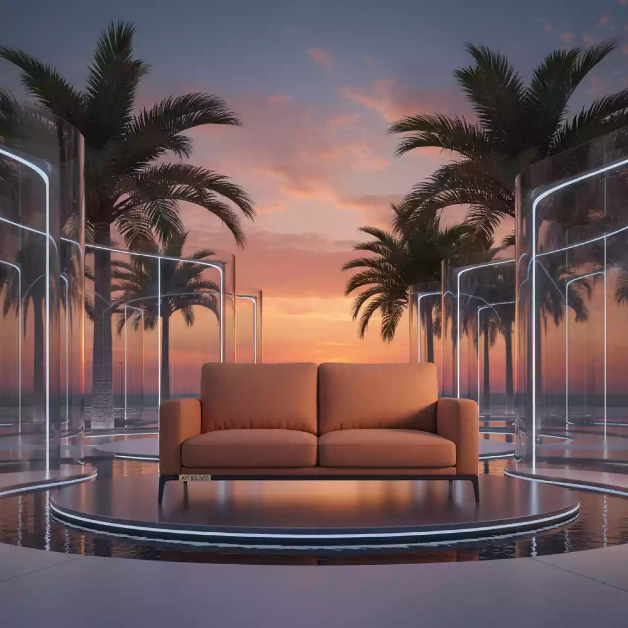 Аренда Диван двухместный Salemo 2 Sofa капучино в Radisson Collection Paradise — ART SPACE