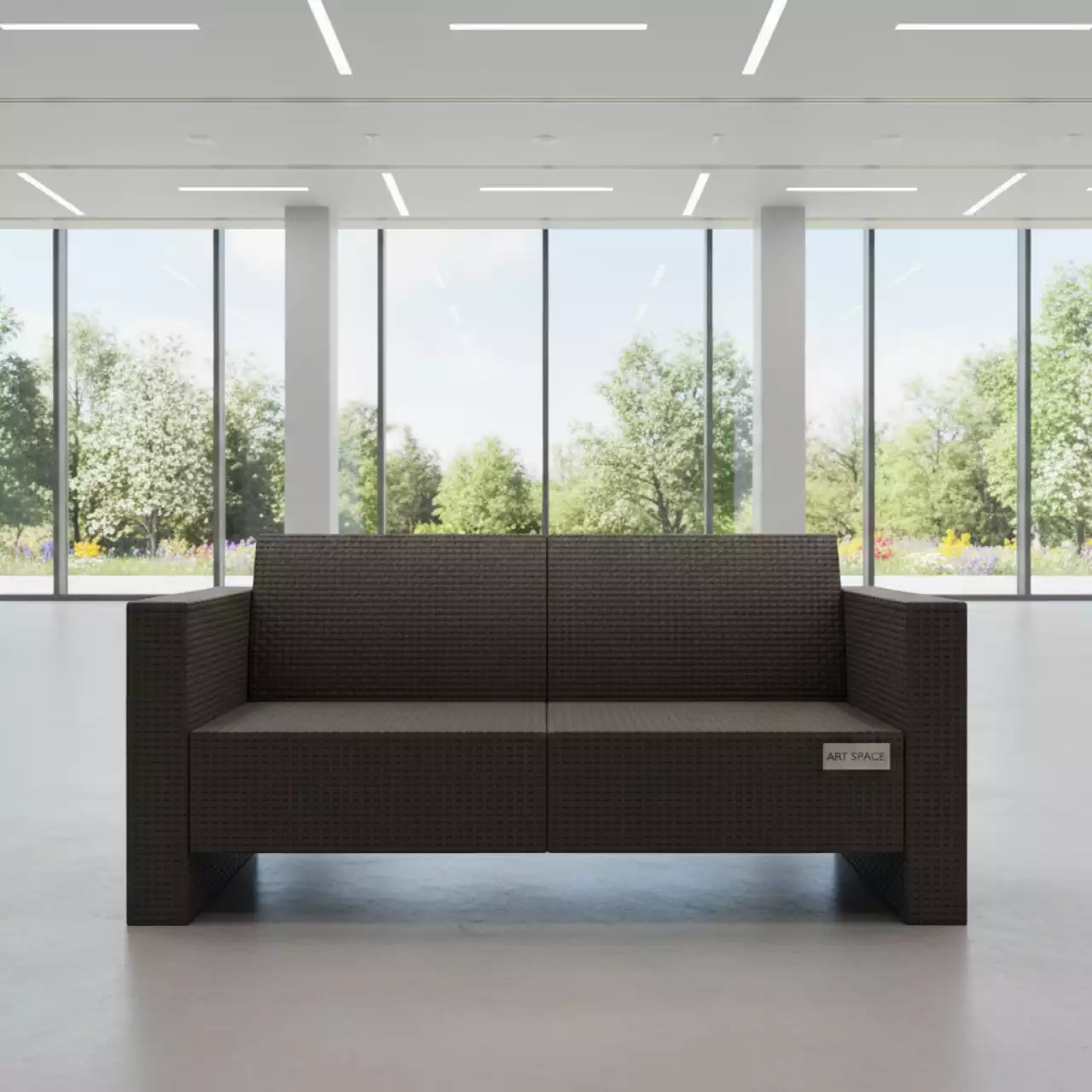 Аренда Диван двухместный темно коричневый из пластика под искусственный ротанг Yalta Sofa 2 Seat в Omega Sirius — ART SPACE