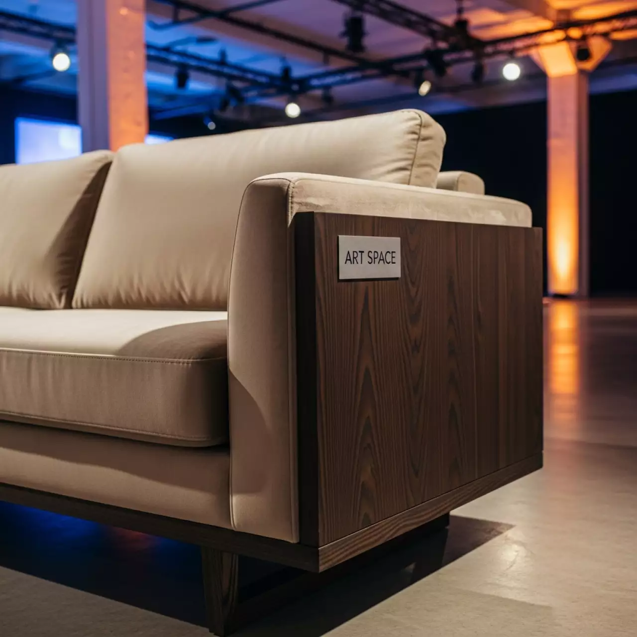 Аренда Диван Флори Б вельвет венге бежевый в Pullman Sochi Centre — ART SPACE