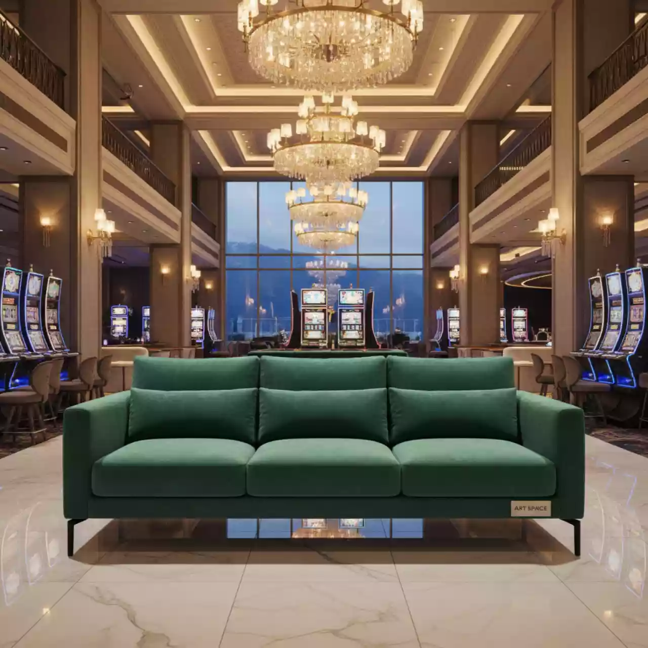 Аренда Диван Garda велюр 2000х740 в казино «Сочи» — ART SPACE