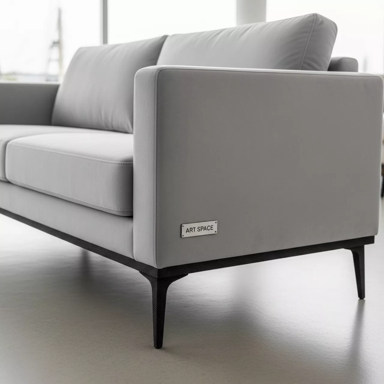 Аренда Диван Garda велюр Galaxy Lite 09 ножки металл черный муар в зале «Чайка» (Морпорт) — ART SPACE