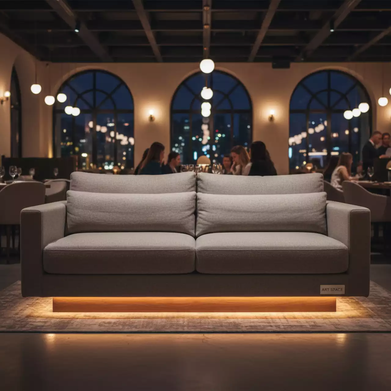 Аренда Диван глубокий серо бежевый Flow в ресторане «Brunello» — ART SPACE
