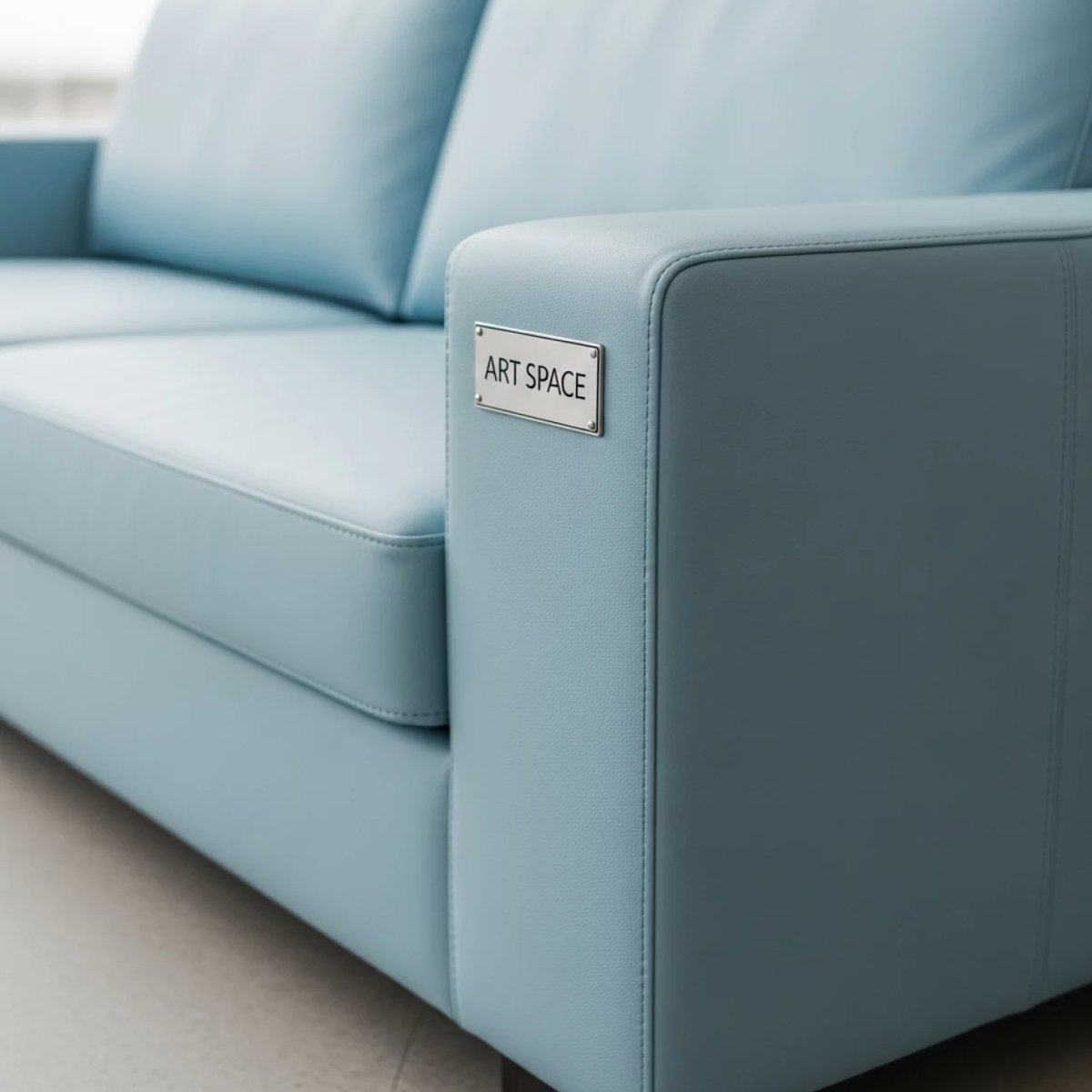 Аренда Диван голубой из кожзама 260х90 см высота 75 см в Rodina Grand Hotel & SPA — ART SPACE