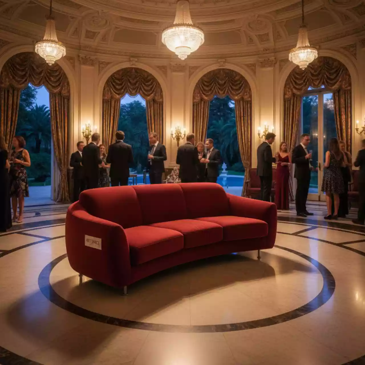 Аренда Диван Hares velvet красный в санатории «Октябрьский» — ART SPACE