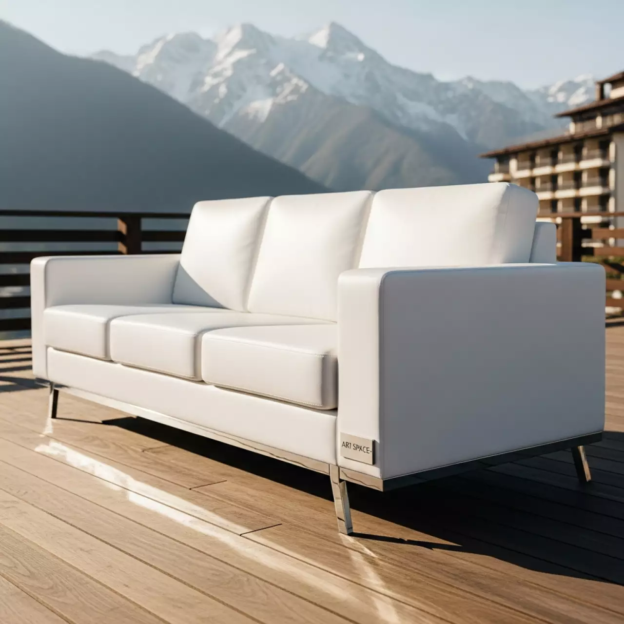 Аренда Диван hi tech трехместный белый на курорте «Газпром» (Альпика) — ART SPACE