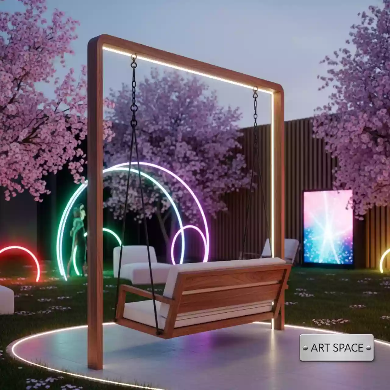 Аренда Диван качели Bruno двухместный из акации в санатории «Русь» — ART SPACE