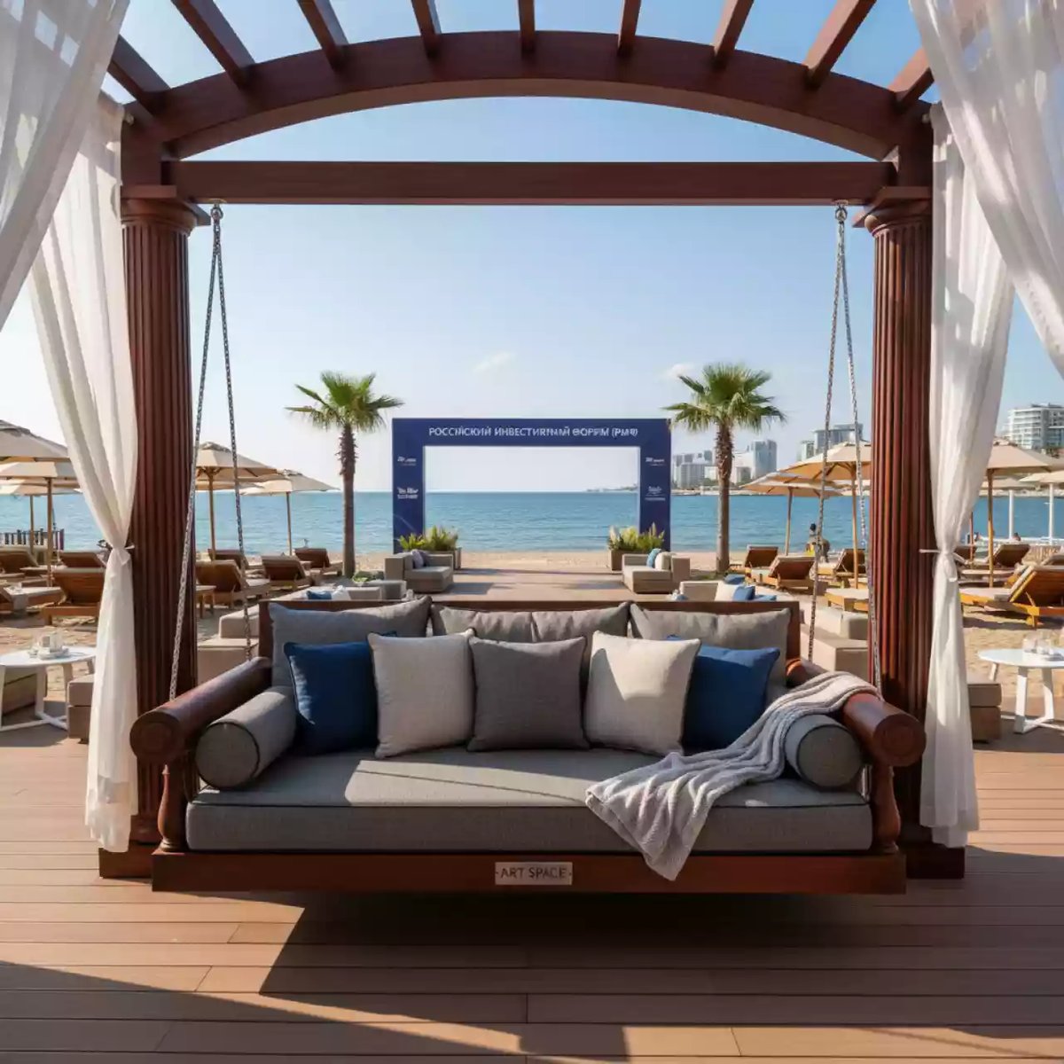 Аренда Диван качели с подушками Falcon в пляжном клубе Del Mar — ART SPACE