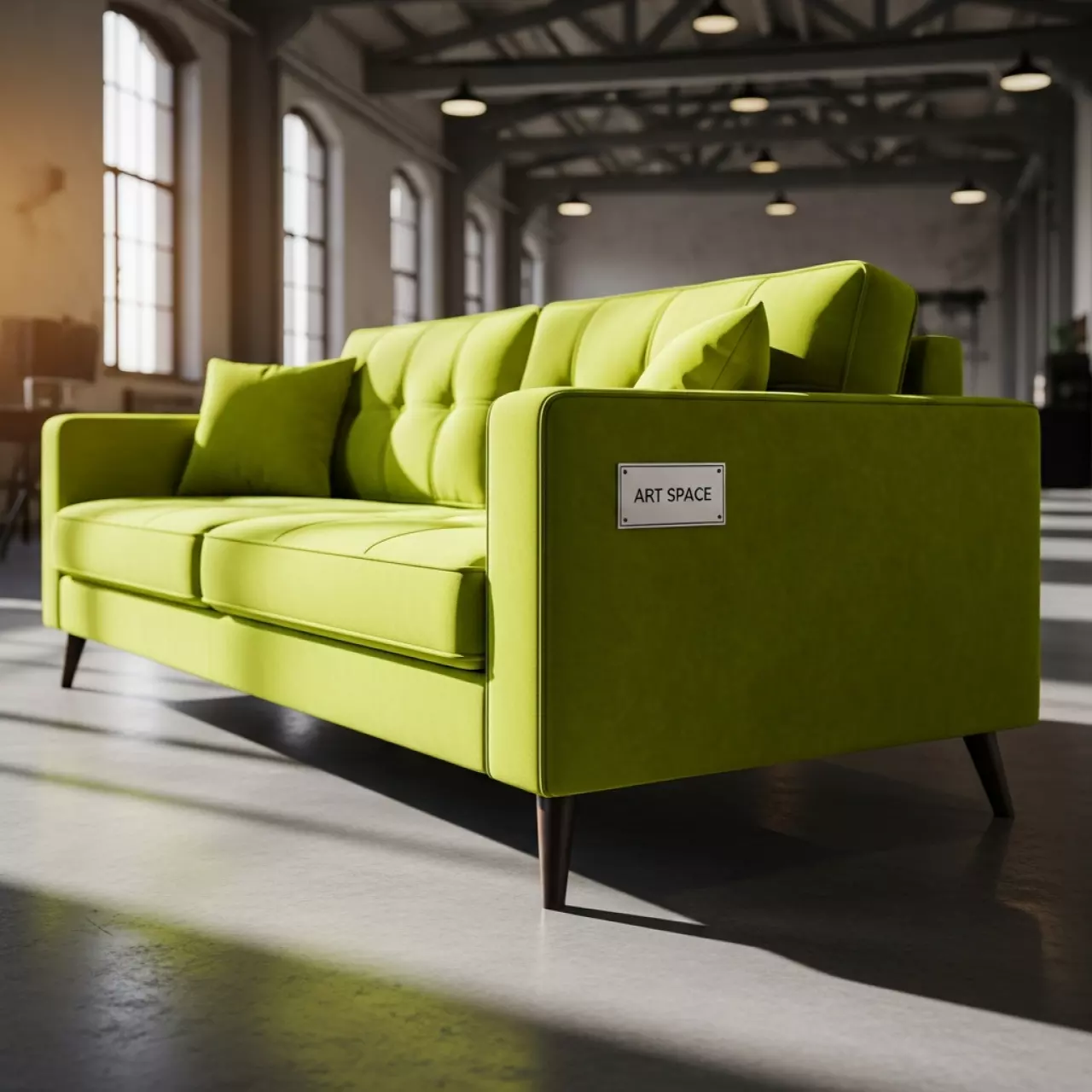 Аренда Диван Клеон велюр салатовый в Гранд Отель Поляна — ART SPACE